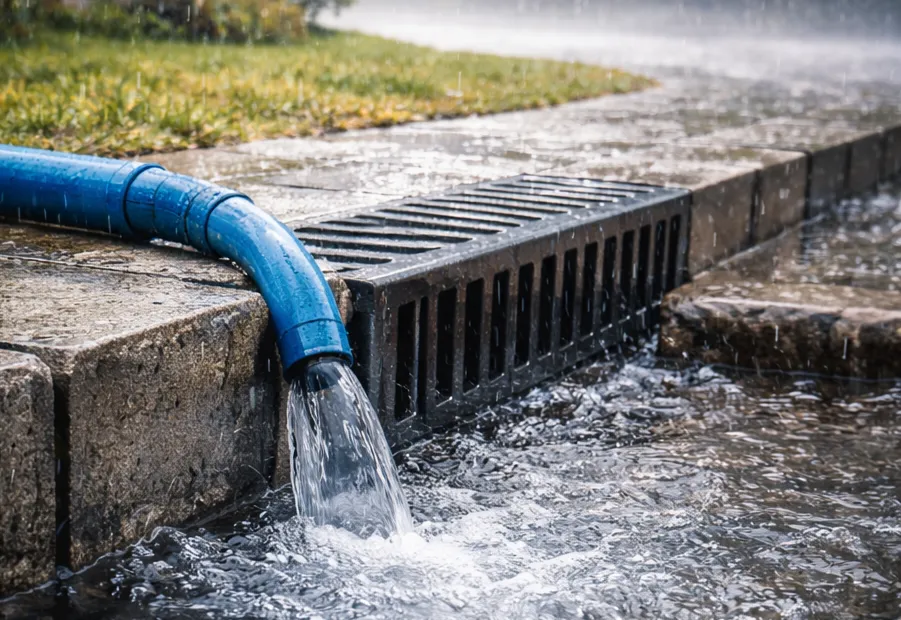 Ligação correta da água da chuva ajuda a proteger o sistema de esgoto em Albertina